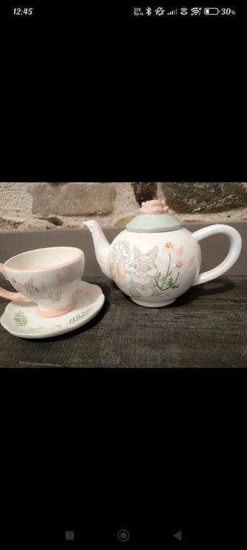 Théière tasse et soucoupe panpan 