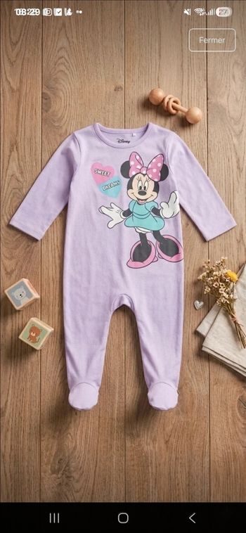 🎀 Pyjama Minnie violet 18 mois