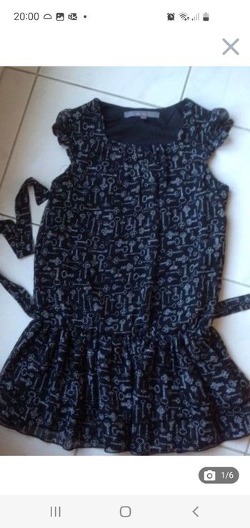 Robe tunique noire imprimée 10 ans
