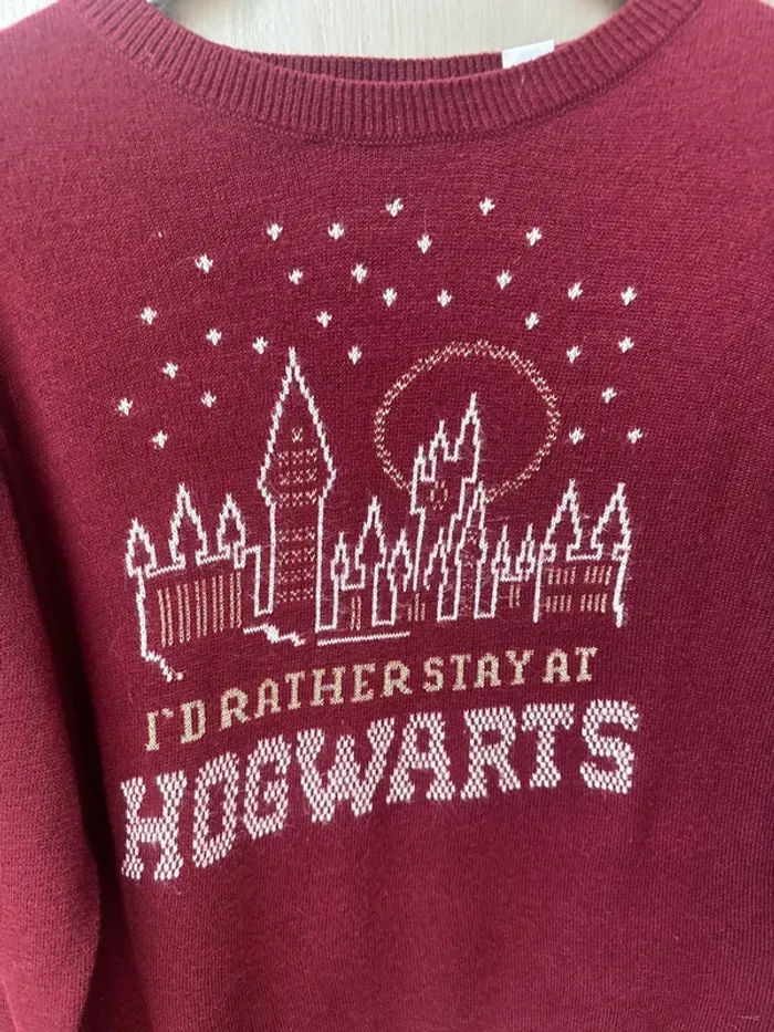 Pull Poudlard Harry Potter H&M 10 - 12 ans fille bordeaux - photo numéro 3