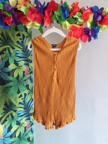 Combishort maille moutarde