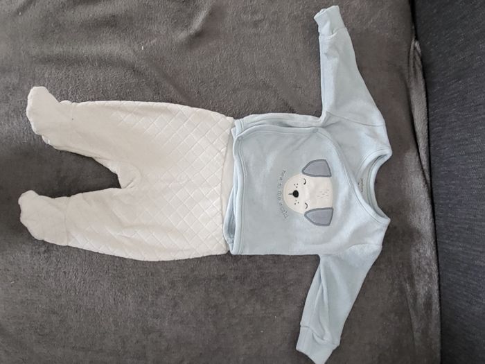 Ensemble velours c et a, 2-3 mois