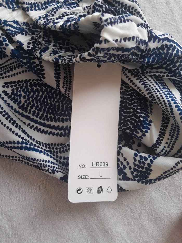 Pantalon large été à motifs neuf avec étiquette Cantarana - photo numéro 4