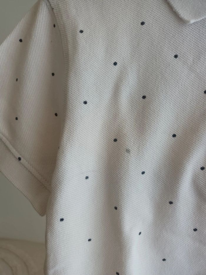 Polo blanc à pois Mango Kids 5/6 ans - photo numéro 5