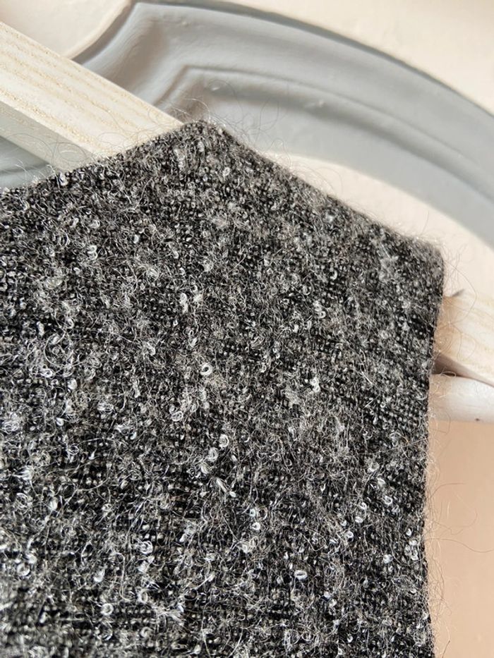 Top sans manches façon Tweed gris taille 40 - photo numéro 7