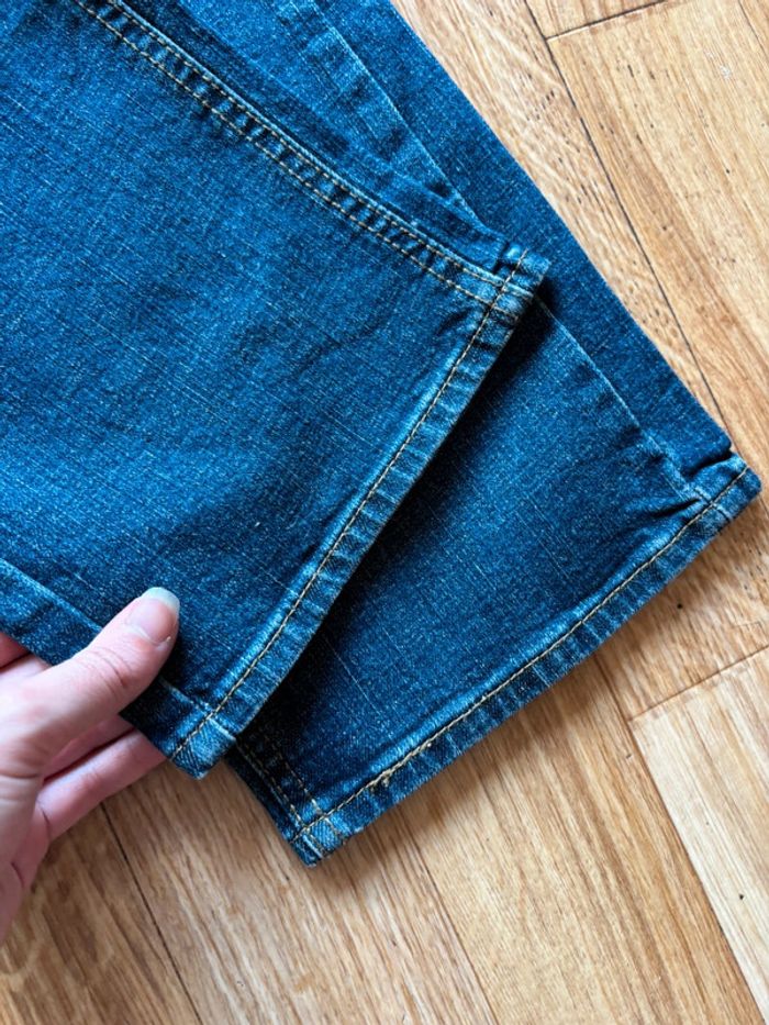 Jean Levi's femme Signature Gold bleu foncée brut M/38 W28 droite straight mi taille US rare - photo numéro 4