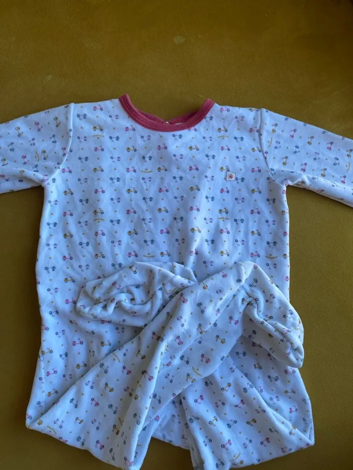 Pyjama velours petit bateau une pièce taille 36 mois - photo numéro 2