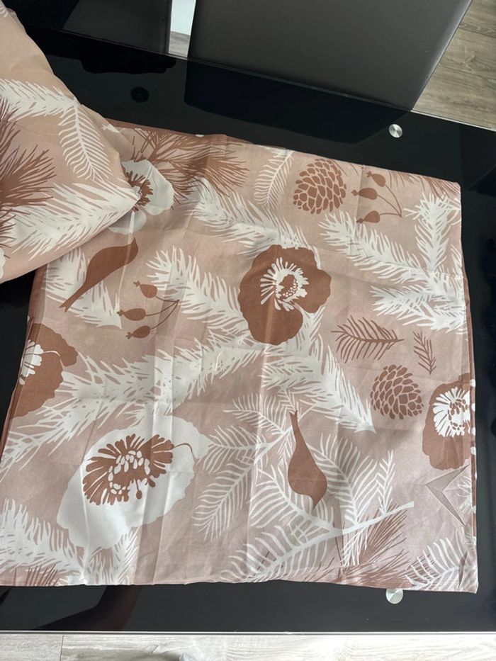 💤ensemble couverture légère imprimé + par-dessus taie d’oreiller - carré d’azur- neuf - photo numéro 7