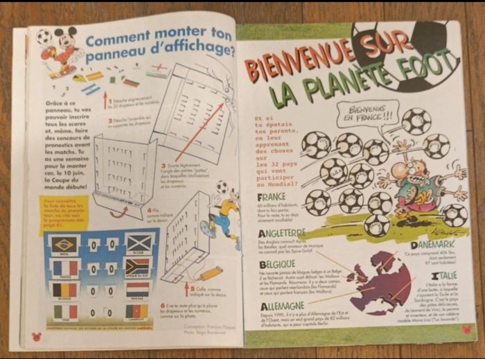 Ancien journal de mickey cadeau panneau affichage coupe du monde 1998 N°2398 de 1998 vintage - photo numéro 5