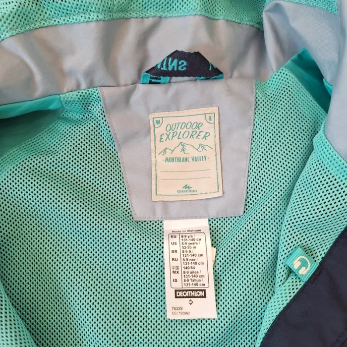 Veste impermeable 8-9 ans coupe-vent de randonnée  quechua - photo numéro 2