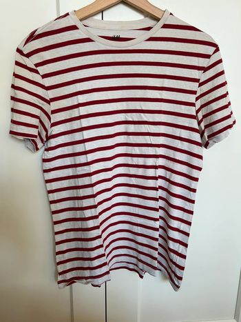 582 – t-shirt rayé rouge et blanc H&M