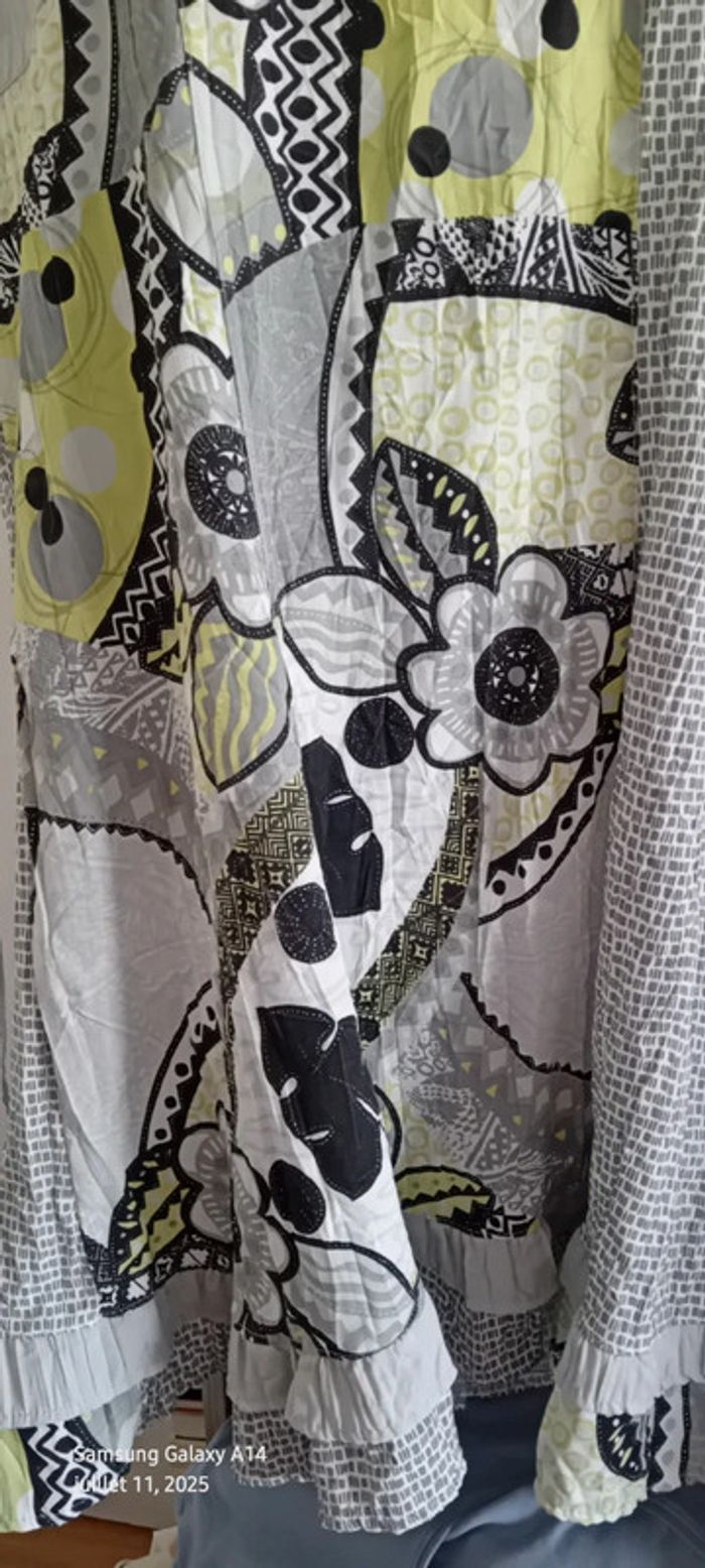 Robe tunique avec lien effet plissé motif floral gris femme 46/48 vetistyle - photo numéro 6