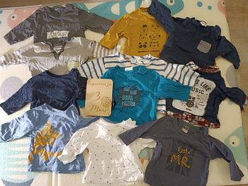 Lot de 11 Tshirt manches longues taille 3 mois