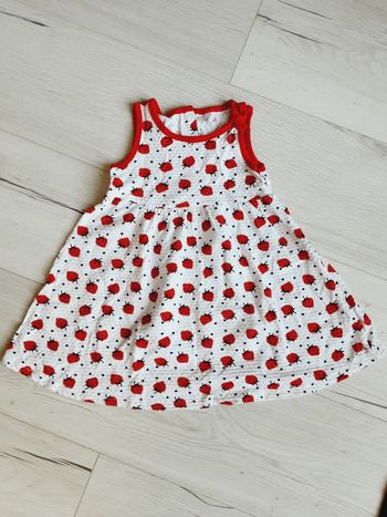Vêtement bébé fille robe blanche fraises rouges Orchestra 18 mois