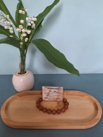 Bracelet en Aventurine Orange – Énergie Joyeuse & Créativité