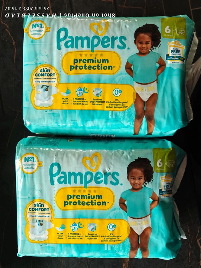 Deux petits paquets Pampers premium protection t.6 - photo numéro 4