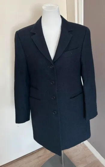 Magee 1866 veste longue blazer manteau caban  en laine bleu marine femme, taille
