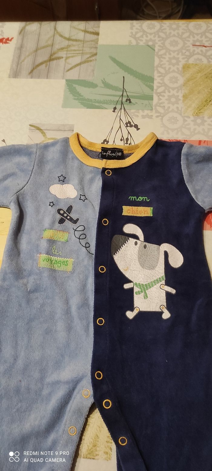 Grenouillère velours naissance influx - photo numéro 2