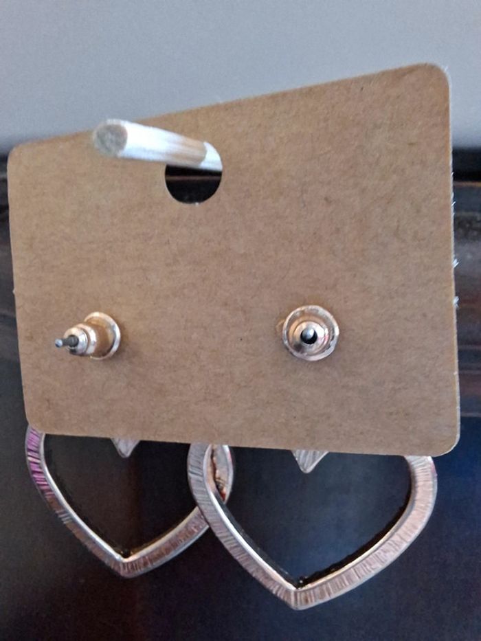 Adorables Boucles d'Oreilles Cœurs Rouges Strass - Idéal Cadeau - photo numéro 4