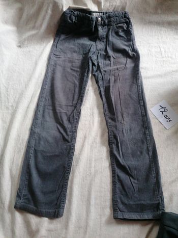 Pantalon velours côtelé anthracite 12 ans
