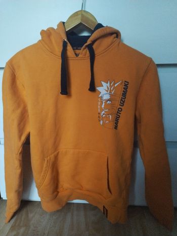 Sweat capuche naruto taille S orange avec motif