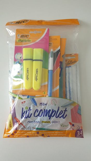Neuf lot fournitures scolaires Bic stylos feutres crayons stabilos tipp-ex Velleda