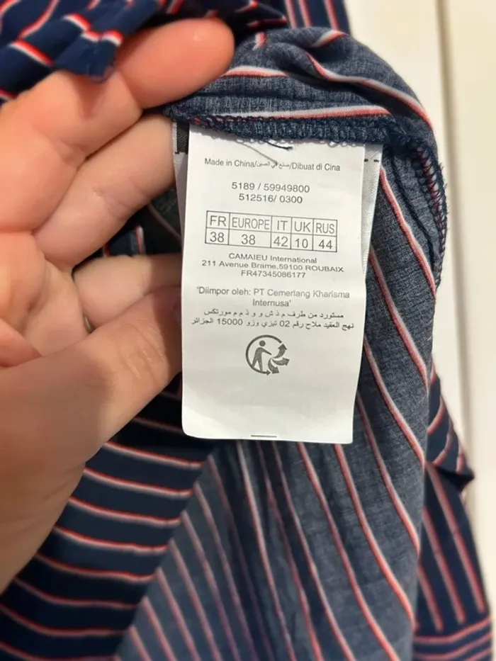 Chemise rayée Promod taille 38 état neuf - photo numéro 3