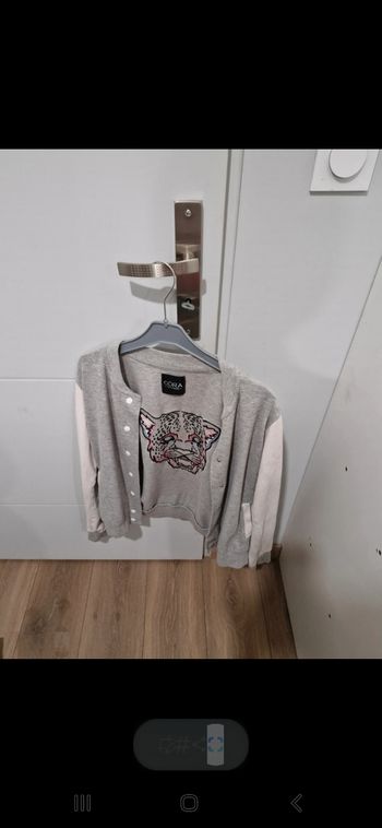 Veste Oora grise et blanche