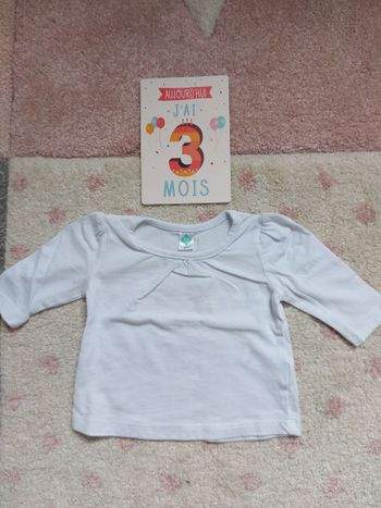 Tee-shirt 3 mois blanc