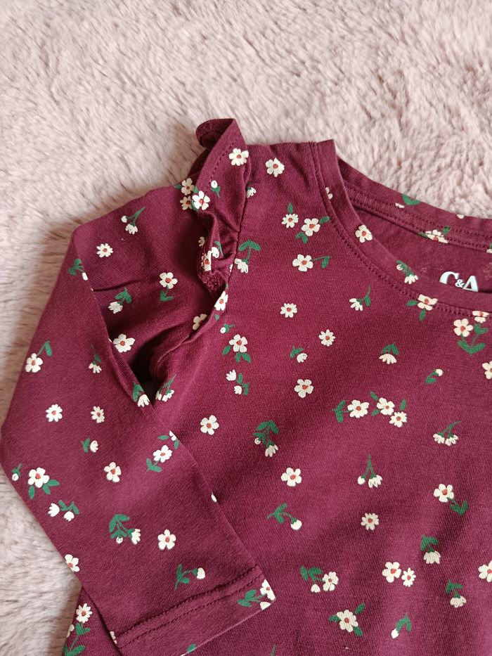 Haut manche longue fleurie - taille 24 mois 92cm - photo numéro 2