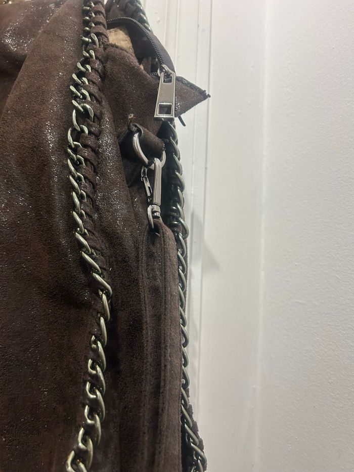 Sac chocolat avec anses chaînes inspiration Stella - photo numéro 3