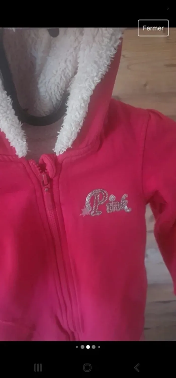 Veste /gilet fourre polaire 6 ans fille avec capuche - photo numéro 10