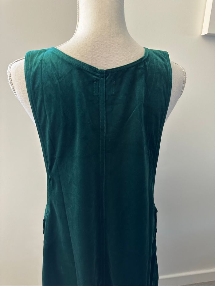 Robe salopette courte vert émeraude en velours lisse Pop England T40/42 L/XL - photo numéro 5