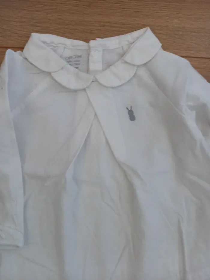 Tee shirt blanc col claudine - photo numéro 2