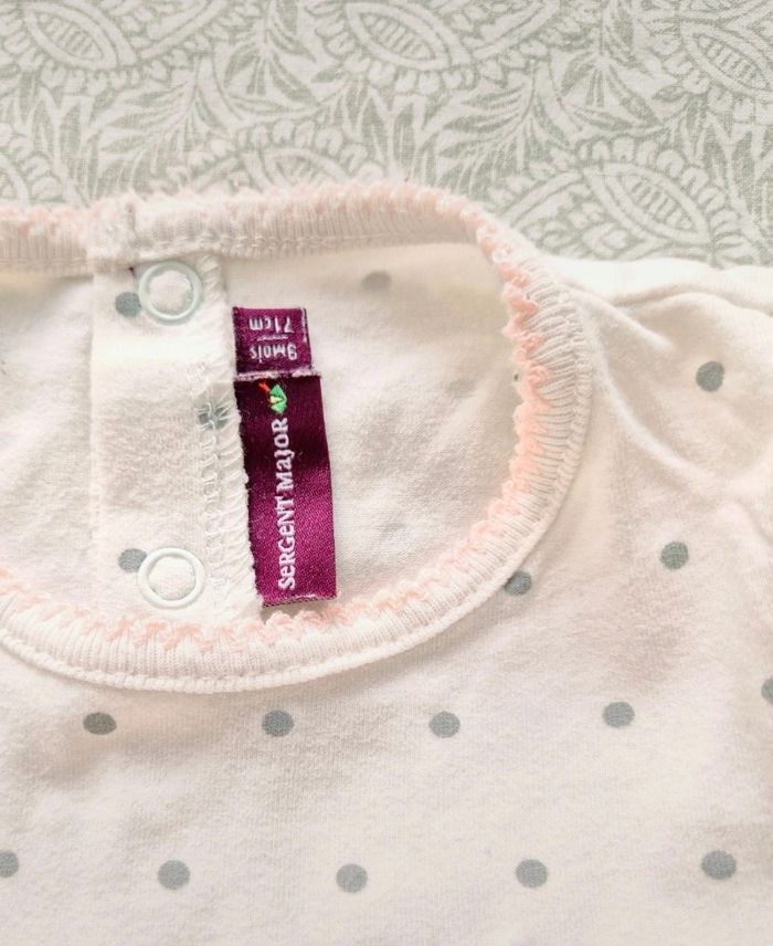 Pyjama à crème à pois Sergent Major 9 mois - photo numéro 2