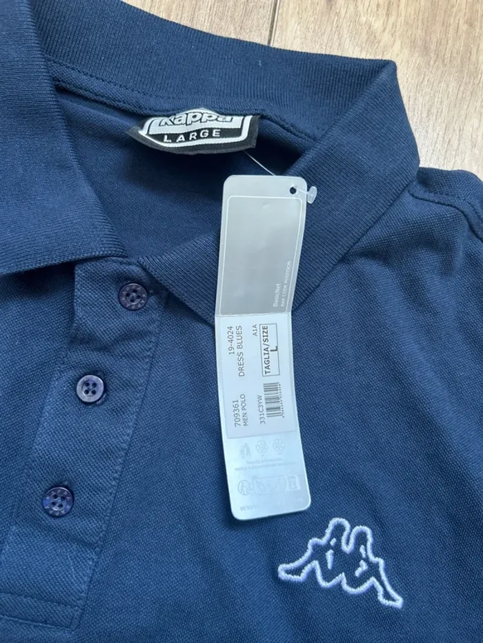 Polo bleu marine logo blanc Kappa L - photo numéro 3