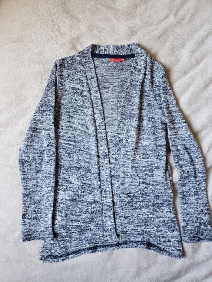 Gilet fin et léger gris chiné taille 10 ans