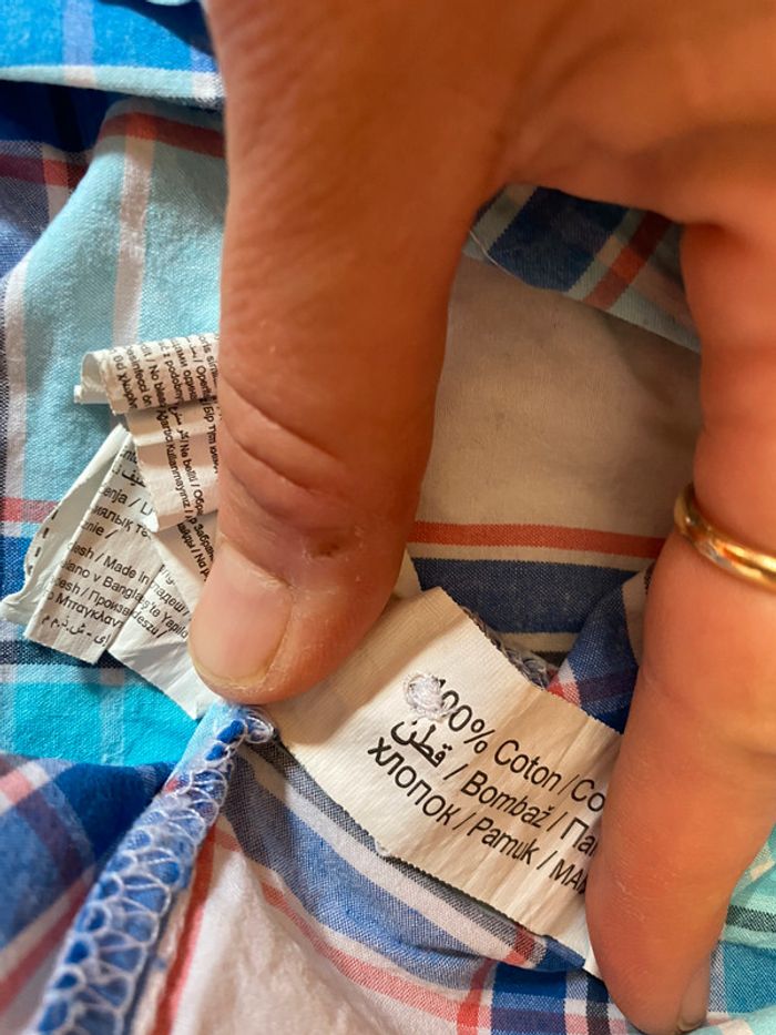 Belle chemise MC à carreaux bleus et blancs Tape à l’œil T. 8 ans/128 cm garçon TBE - photo numéro 6