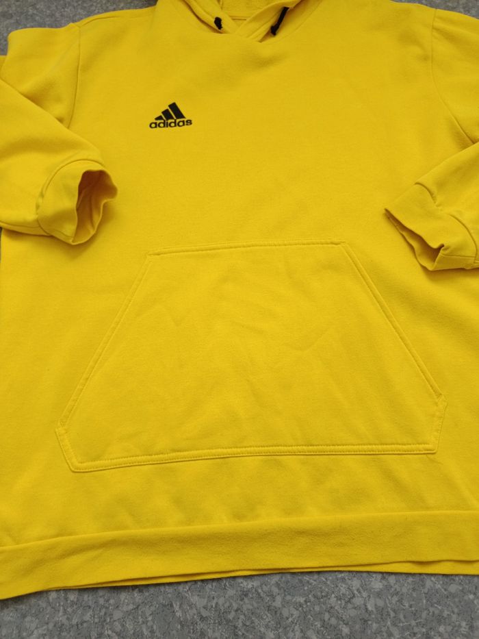 Sweat à capuche Adidas jaune citron taille L - photo numéro 3