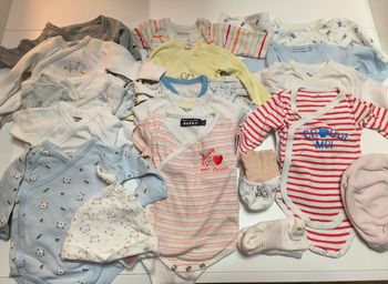 Lot de 19 pièces bodys naissance mixte  1 mois