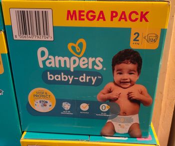 Lot de 124 couches Pampers Baby dry t2