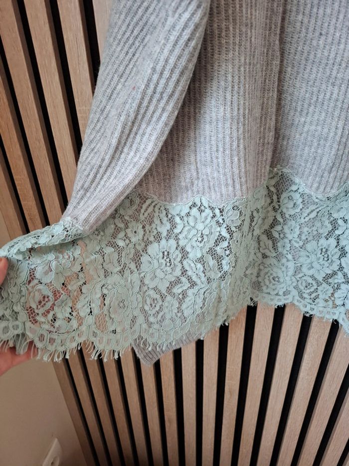 Poncho/cape avec laine bohème hippie chic romantique T unique - photo numéro 5