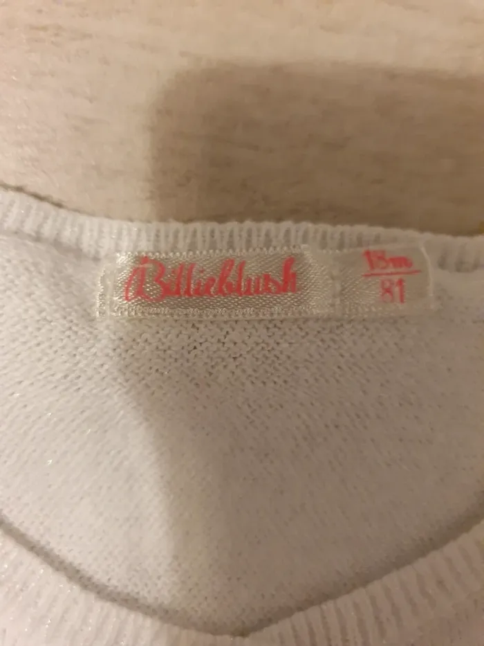 Gilet Billiblush 18 mois blanc irisé parfait état - photo numéro 3