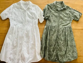 2 robes broderie et anglaise