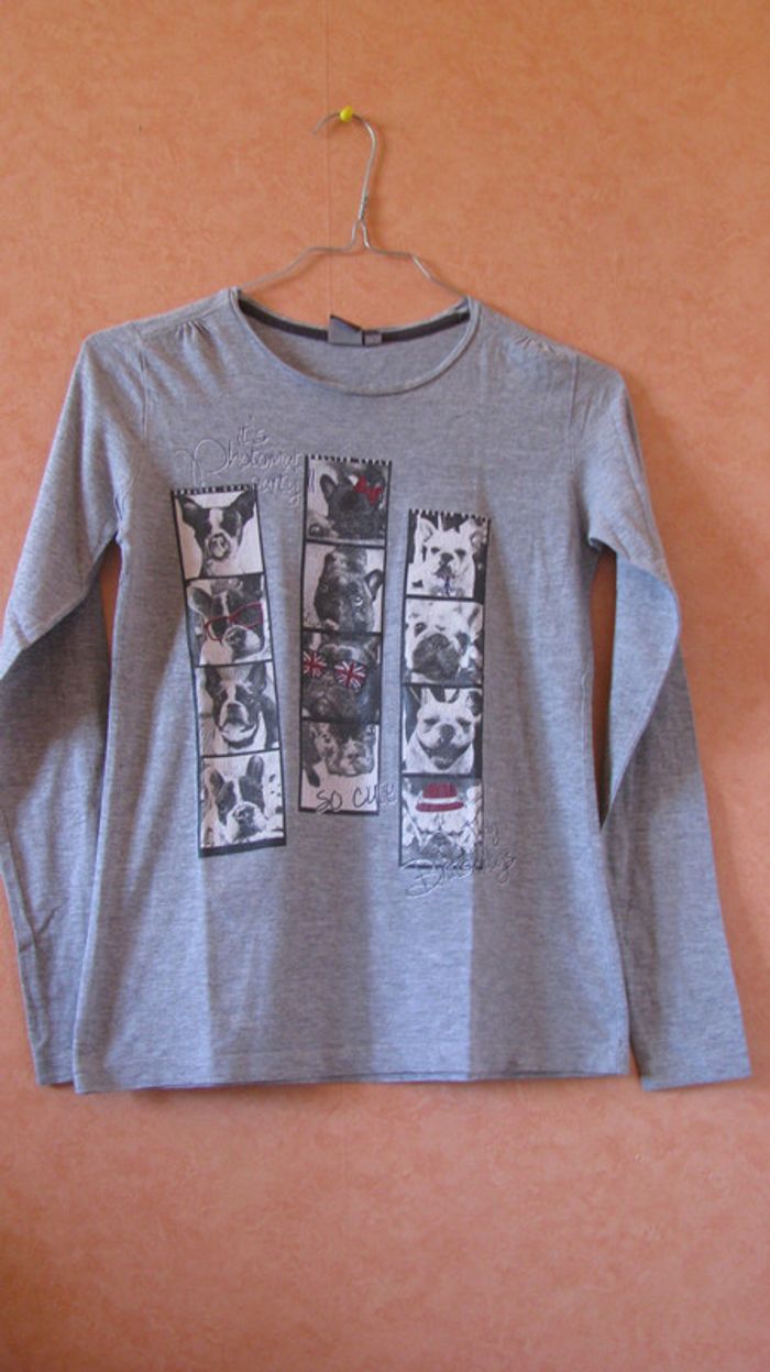 tee shirt gris 14ans