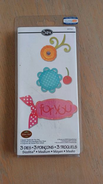 Sizzix 657720 Sizzlits Pack de 3 Matrices Douceurs For You de Eileen Hull 11 x 23,9 x 1,5 cm