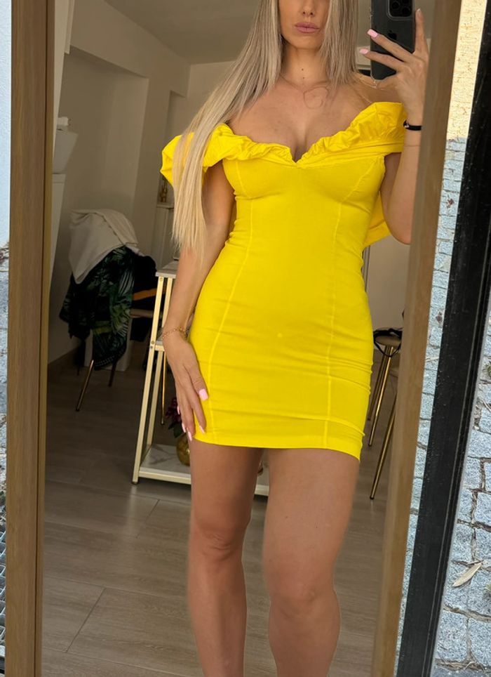 Robe jaune bustier - photo numéro 2