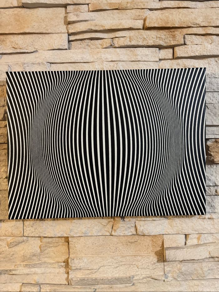 Tableau illusion d’optique noir et blanc en toile 30x40cm - photo numéro 3