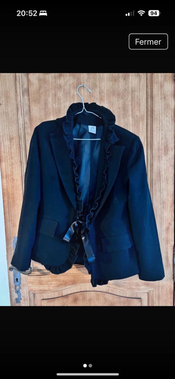 Veste de blazer à froufrous