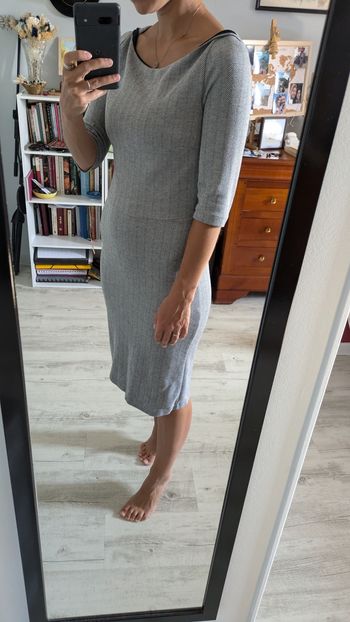 Robe fourreau grise